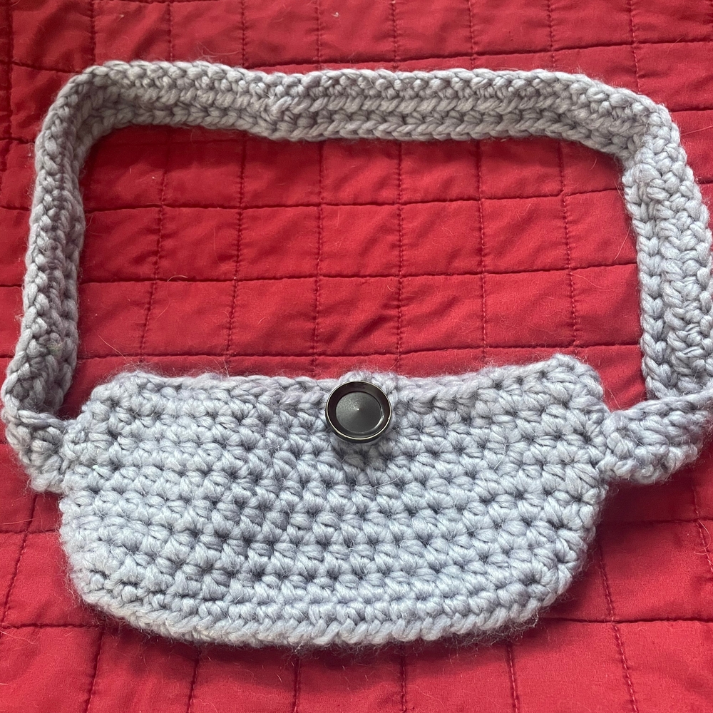 2/$15 - Handcrafted Gray Crochet Shoulder Bag